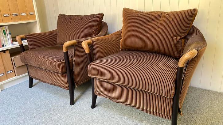 2 Giorgetti Peggy Italiaans design fauteuils, Huis en Inrichting, Fauteuils, Zo goed als nieuw, Stof, 75 tot 100 cm, 75 tot 100 cm