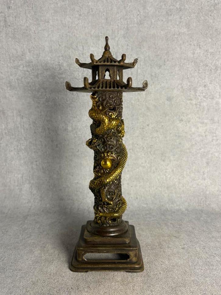 Wierookbrander tempel draak brons, Antiek en Kunst, Antiek | Koper en Brons, Brons, Ophalen of Verzenden