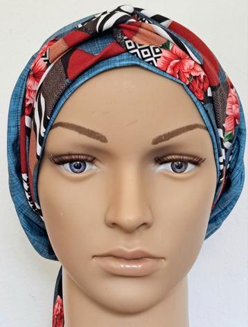 Chemo/haarverlies tricot muts met sjaal no 2 A.  beschikbaar voor biedingen