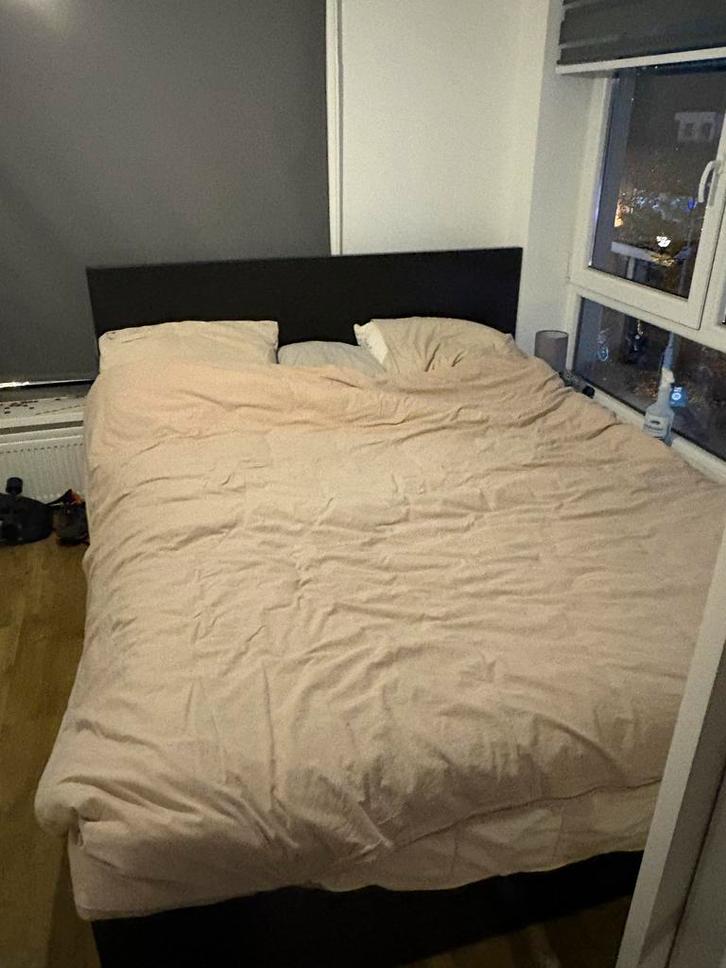 Malm Bed IKEA met lades, Huis en Inrichting, Slaapkamer | Bedden, Gebruikt, Tweepersoons, 160 cm, 200 cm, Hout, Bruin, Ophalen