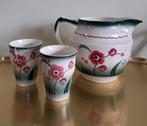 Société ceramique Maestricht melkkan en 2 bekers, Antiek en Kunst, Antiek | Servies compleet, Ophalen of Verzenden