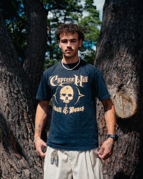 Cypress Hill Skull & Bones T-shirt - Large, Kleding | Heren, T-shirts, Gedragen, Maat 52/54 (L), Zwart, Ophalen of Verzenden