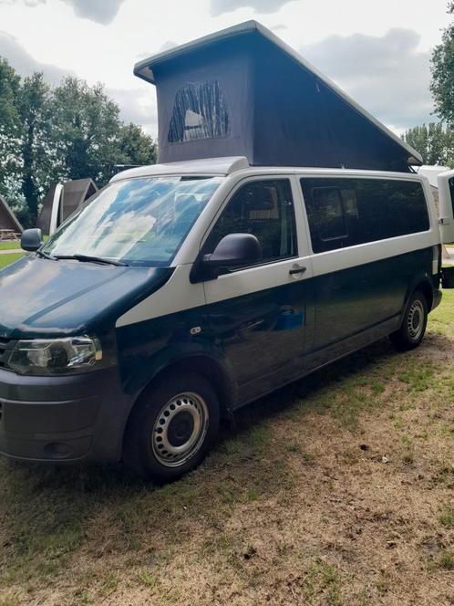 Buscamper Volkswagen Transporter T5 met hefdak en luifel., Caravans en Kamperen, Campers, Particulier, tot en met 3, Buscamper of Camperbus