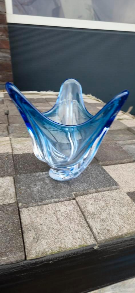 glas murano muranoglas vaas blauw, Antiek en Kunst, Antiek | Glas en Kristal, Ophalen of Verzenden