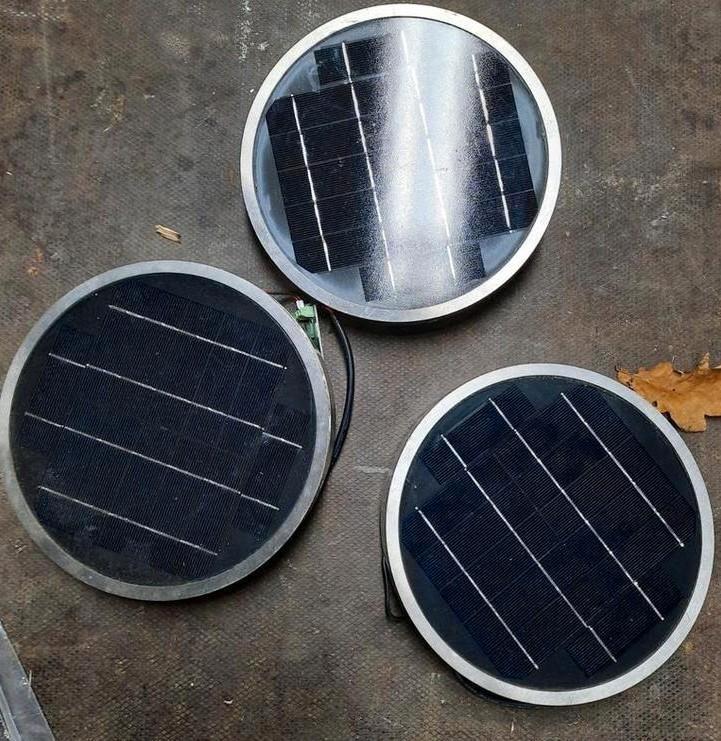 RVS Zonnepanelen - Set van 3, Hobby en Vrije tijd, Knutselen, Gebruikt, Materiaal, Ophalen of Verzenden