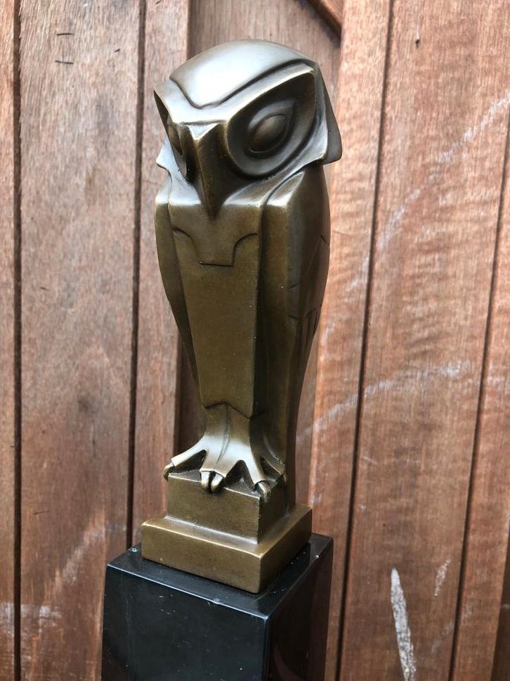 bronzen uil uilen beeld, Antiek en Kunst, Antiek | Koper en Brons, Brons, Ophalen of Verzenden