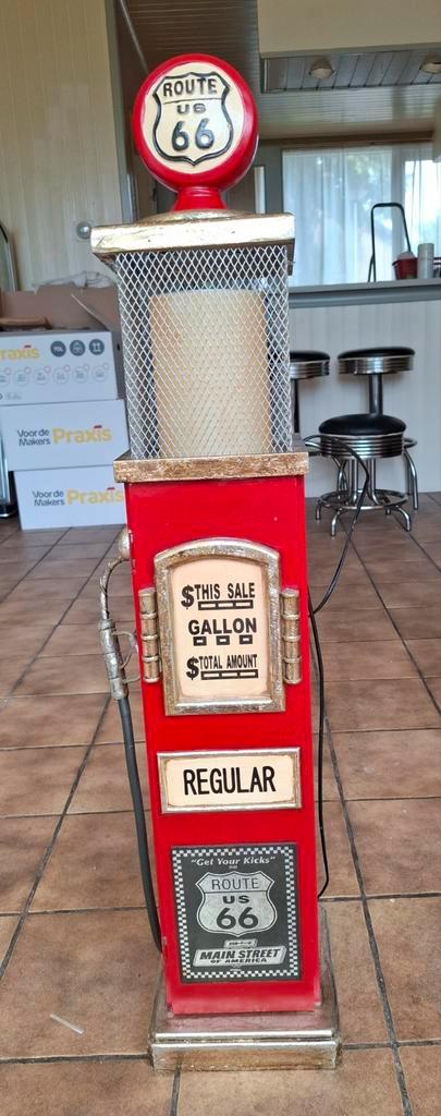 Vintage Route 66 benzinepomp kast met verlichting, Huis en Inrichting, Kasten | Overige, Gebruikt, Ophalen