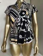 Blouse, jasje korte mouwen, zwart-wit-geel, Gerry Weber mt38, Maat 38/40 (M), Zwart, Ophalen of Verzenden, Zo goed als nieuw