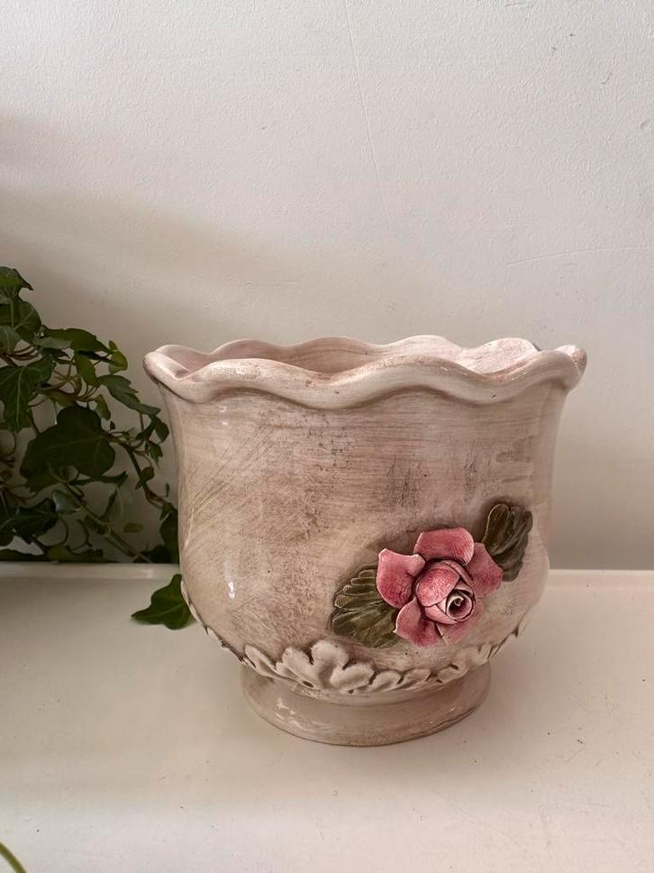 Brocante kitsch bloempot, Antiek en Kunst, Curiosa en Brocante, Ophalen of Verzenden