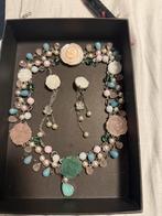 Dure swarovski set met parels ketting oorbellen ook armbsnd, Ophalen of Verzenden, Zo goed als nieuw, Overige materialen