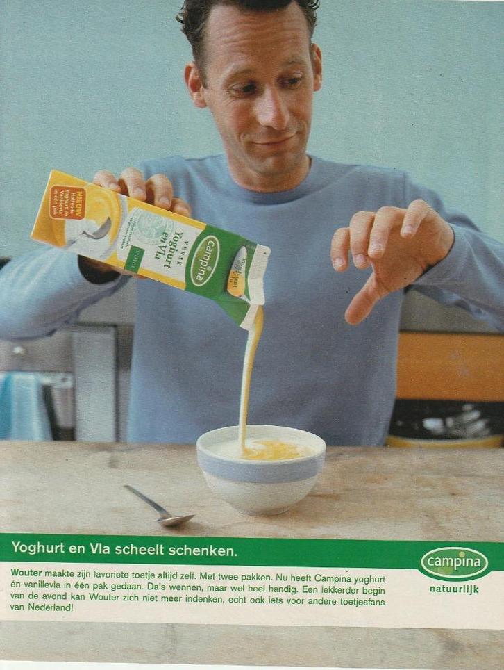 Retro reclame 2003 Campina zuivel yoghurt en vla, Verzamelen, Retro, Overige typen, Verzenden