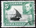 Kenya Uganda en Tanganyika 1938 KGVI zwart groen 5C gebruikt, Postzegels en Munten, Postzegels | Afrika, Verzenden, Overige landen