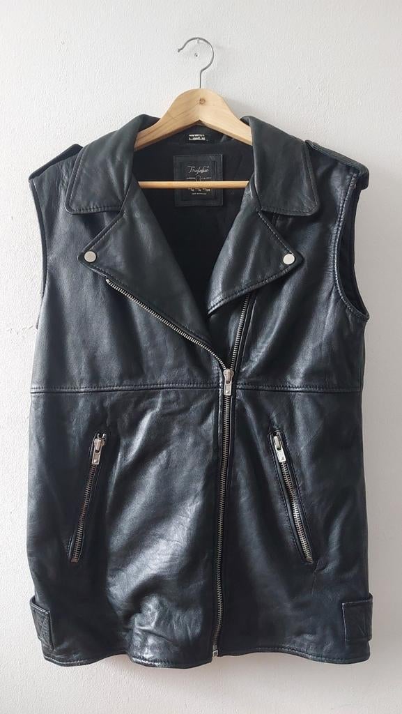Zara oversized leren biker waistcoat M, Maat 38/40 (M), Ophalen of Verzenden, Gedragen, Zara