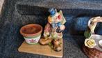 brocante bloempot met clowns beeld, Antiek en Kunst, Ophalen of Verzenden