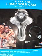 Zolid 1.3MP Webcam met Headset - Nieuwstaat, Computers en Software, Webcams, Ophalen of Verzenden, Zo goed als nieuw, Zolid, Monitorclip
