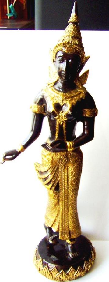 Prachtig BRONZEN BEELD SCULPTUUR danseres verguld, Boeddha beschikbaar voor biedingen