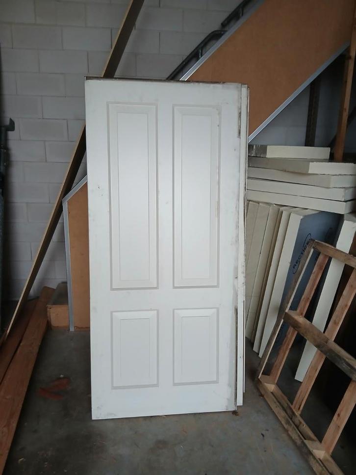 Opdekdeur 88 x 201 cm.(massief hardhout)., Doe-het-zelf en Verbouw, Platen en Panelen, Zo goed als nieuw, Hout, Ophalen