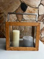 Rivièra Maison Lantaarn Teakhout & Metaal - Sfeervol!, Huis en Inrichting, Ophalen, Zo goed als nieuw, Kandelaar, Hout