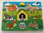 Houten Puzzels met Dieren, 2 tot 4 jaar, Gebruikt, Ophalen of Verzenden, Van hout