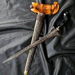 Antieke Keris Tilam Upih Pamor Wahyu Tumurun Surakarta KNN07, Verzenden