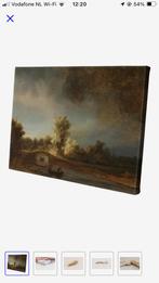 Landschap stenen brug Rembrandt schilderij canvas 100x150 cm, Huis en Inrichting, Woonaccessoires | Wanddecoraties, Zo goed als nieuw