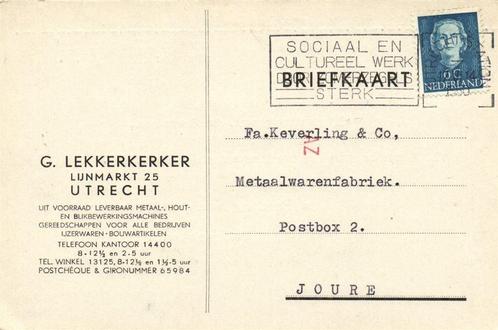 G. Lekkerkerker, Utrecht - 06.1950 - briefkaart, Postzegels en Munten, Brieven en Enveloppen | Nederland, Briefkaart, Ophalen of Verzenden