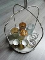 Riverdale kaarsenplateau dienblad met boog, Ophalen of Verzenden, Gebruikt, Rond, Metaal