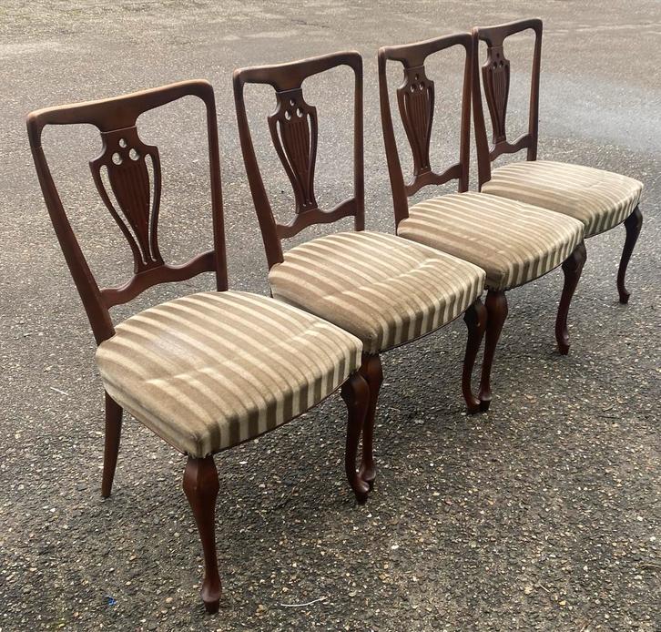 Set van 4 antieke stoelen, Antiek en Kunst, Antiek | Meubels | Stoelen en Banken, Ophalen