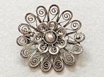 Zilveren Noorse Filigraan Broche, ca. 1935, Sieraden, Tassen en Uiterlijk, Broches, Ophalen of Verzenden, Gebruikt, 4 tot 7 cm
