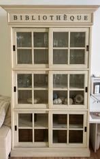 Franse Boekenkast met Glazen Schuifdeuren, Ophalen, Frans, 100 tot 150 cm, 200 cm of meer