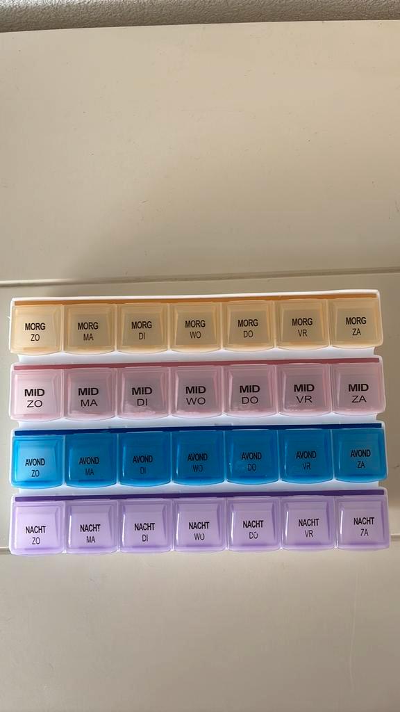 Pillendoos week-dag-dagdeel aanduiding, Diversen, Verpleegmiddelen, Zo goed als nieuw, Ophalen of Verzenden