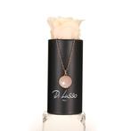 Cadeaudoos ketting met echte roos, Sieraden, Tassen en Uiterlijk, Kettingen, Ophalen of Verzenden, Nieuw, Goud, Met hanger