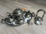 Antiek tinnen theeservies met delftsblauw dienblad, Antiek en Kunst, Antiek | Tin, Ophalen of Verzenden