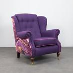 Klassieke Engelse Oorfauteuil nieuw gestoffeerd, Huis en Inrichting, Fauteuils, Ophalen, Hout, Zo goed als nieuw, X