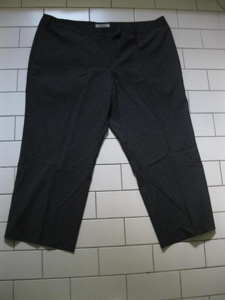 maat XL, (48) 1 nieuwe grijze capri pantalon met krijtstreep, Kleding | Dames, Broeken en Pantalons, Nieuw, Maat 46/48 (XL) of groter