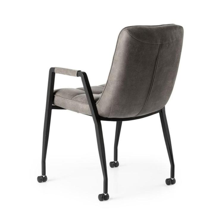 Te koop : eetkamerstoelen van Maxfurn, Huis en Inrichting, Stoelen, Gebruikt, Vijf, Zes of meer stoelen, Metaal, Stof, Zwart, Ophalen