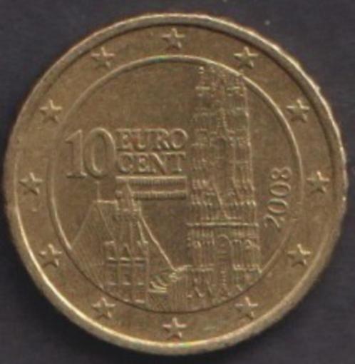 10 eurocent munt Oostenrijk 2008. ADV. no.48 S., Postzegels en Munten, Munten | Europa | Euromunten, Losse munt, 10 cent, Oostenrijk