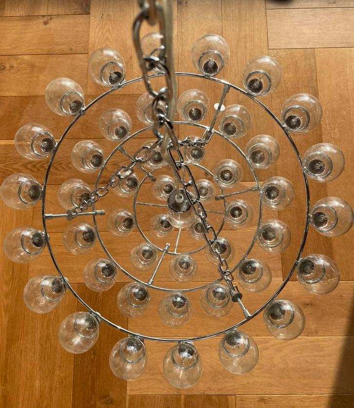 Designpmp: Grote Gloeilampen-hanglamp, Huis en Inrichting, Lampen | Kroonluchters, Zo goed als nieuw, Ophalen