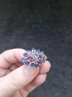 Zilveren ring maat 18 mm met natuurlijke kyaniet en amethist, 18 tot 19, Verzenden, Nieuw, Met edelsteen