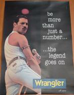 Freddy mercury poster promotie wrangler jeans, Ophalen of Verzenden, Zo goed als nieuw, Rechthoekig Staand