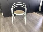Style stoel vintage rond , buisframe met webbing zitting., Ophalen, Wit, Zo goed als nieuw, Metaal