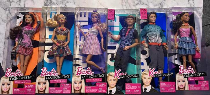 6x barbie en ken Fashionistas swapping style (zeldzaam), Verzamelen, Poppen, Nieuw, Ophalen of Verzenden