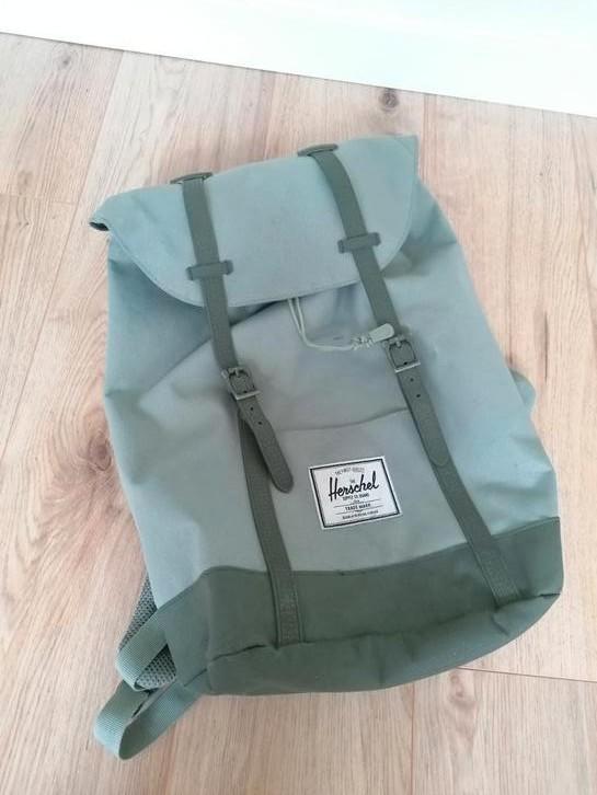 Herschel Supply Co. Retreat rugtas grijs/groen + laptopvak, Sieraden, Tassen en Uiterlijk, Tassen | Rugtassen, Zo goed als nieuw