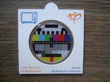 70 jaar Nederlandse televisie penning in bedrukte munthouder beschikbaar voor biedingen
