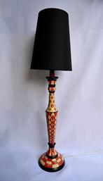 Unieke Schemerlamp met Handgeschilderd Design, Ophalen, Hout, Gebruikt, 50 tot 75 cm