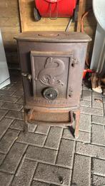 Houtkachel met rvs pijp, Huis en Inrichting, Gebruikt, Houtkachel, Ophalen of Verzenden, Vrijstaand