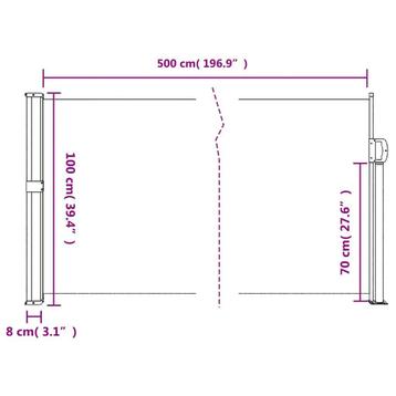 Uittrekbaar Zijscherm - 500x100cm beschikbaar voor biedingen