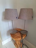 2 mooie taupe/beige lampjes, Huis en Inrichting, Ophalen, Zo goed als nieuw, Beige, Rond