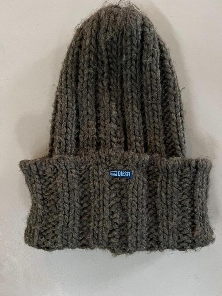 Diesel muts kleur groen wol/acryl., Kleding | Heren, Mutsen, Sjaals en Handschoenen, Zo goed als nieuw, Muts, Overige maten, Ophalen of Verzenden