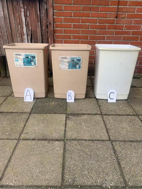 Diverse Afvalemmer zonder deksel 50 ltr of 35 ltr,prullenbak, Huis en Inrichting, Woonaccessoires | Prullenbakken, Zo goed als nieuw